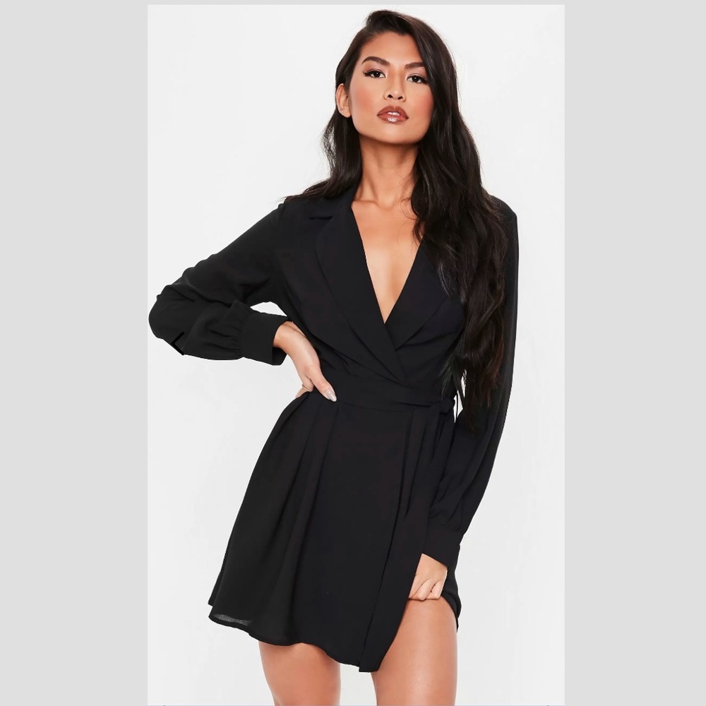 Black Belted Skater Dress